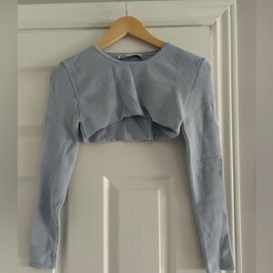Light blue crop top